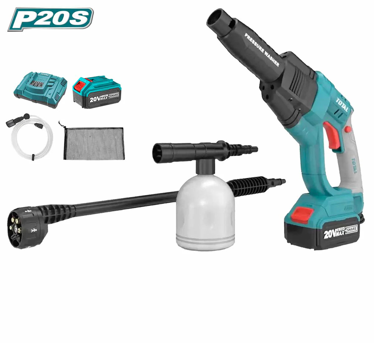 Total 20V Cordless Pressure Washer 24.8 Bar | TPWLI20084 Total